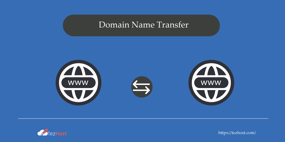 an illustrated image symbolizing the transfer of domain name from one registrar to another